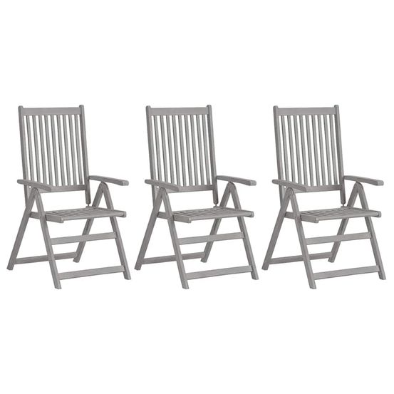 Chaises inclinables de jardin 3 pcs