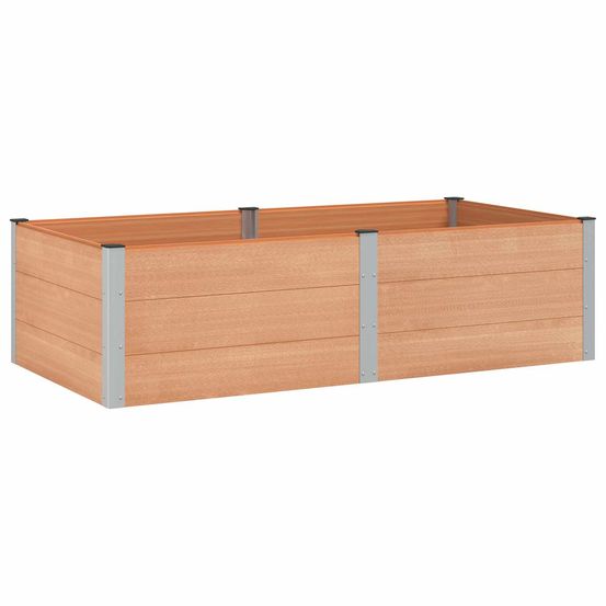 Jardinière d'extérieur surélevée marron 200 x 100 x 54 cm wpc et aluminium