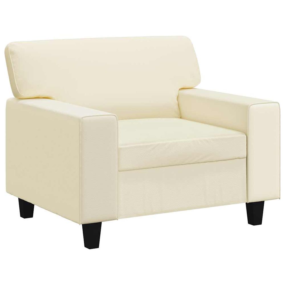 Fauteuil crème 60 cm similicuir