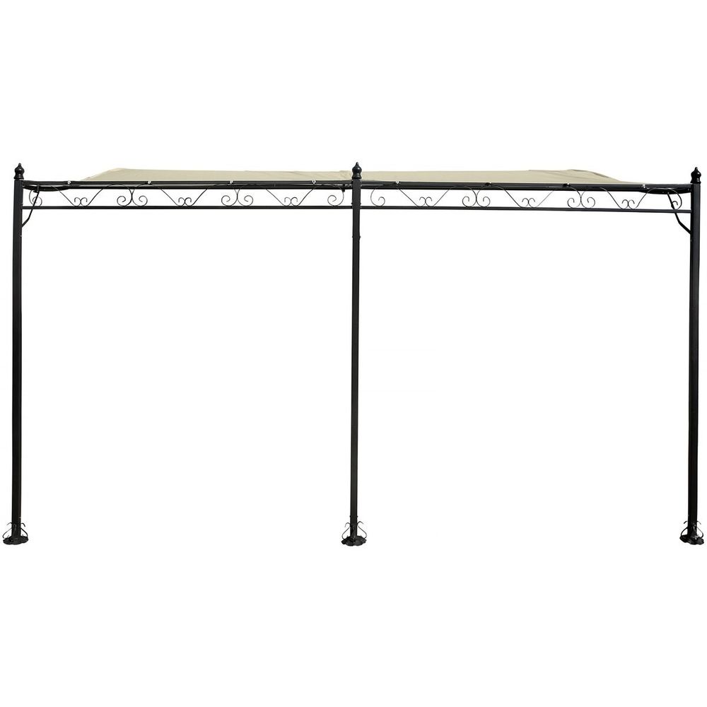 Pergola tonnelle adossée en métal - 3 x 4 m - beige