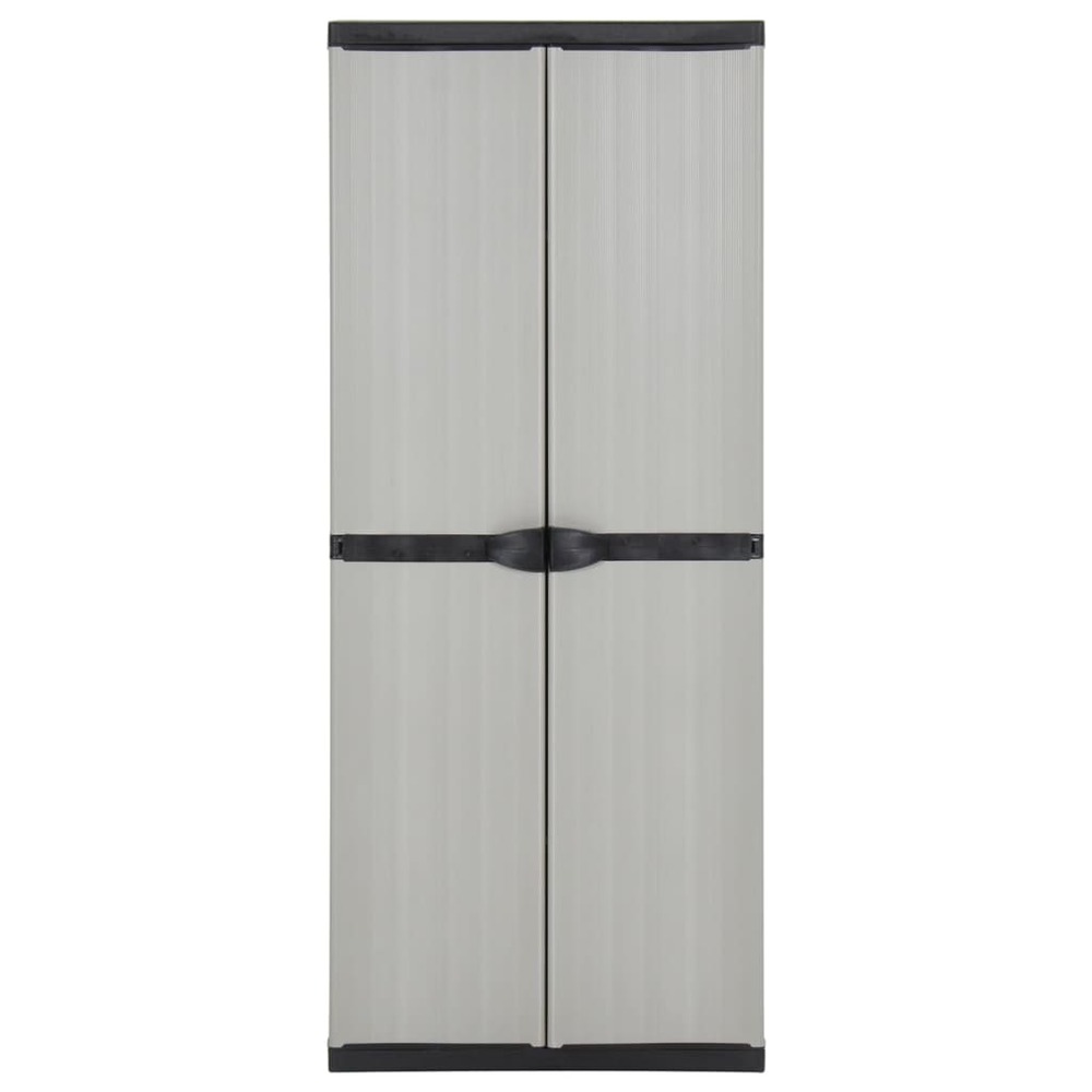 Armoire de rangement de jardin 3 étagères gris/noir 68x40x168cm