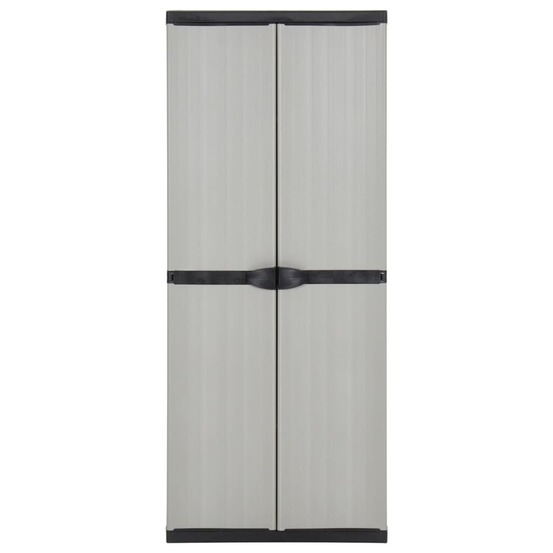 Armoire de rangement de jardin 3 étagères gris/noir 68x40x168cm