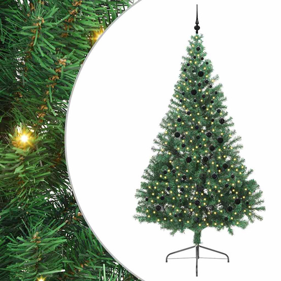 Sapin de noël artificiel pré-éclairé vert 240 cm pvc