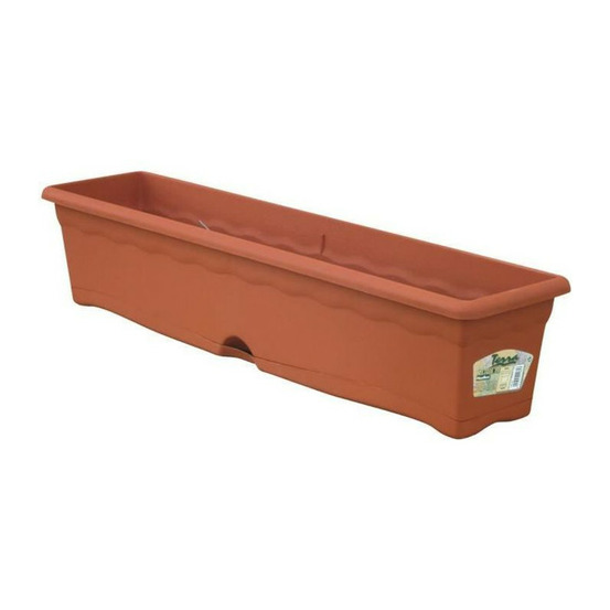 Plastiken jardiniere rectangulaire ø 80 x 20 cm avec plateau - terracotta