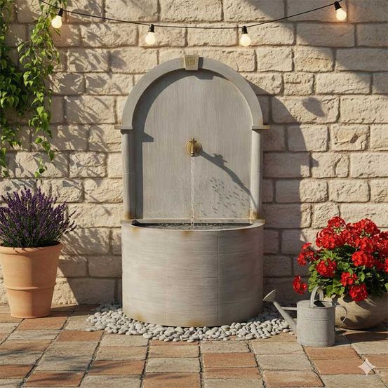 Fontaine murale jardin 83x41x142cm