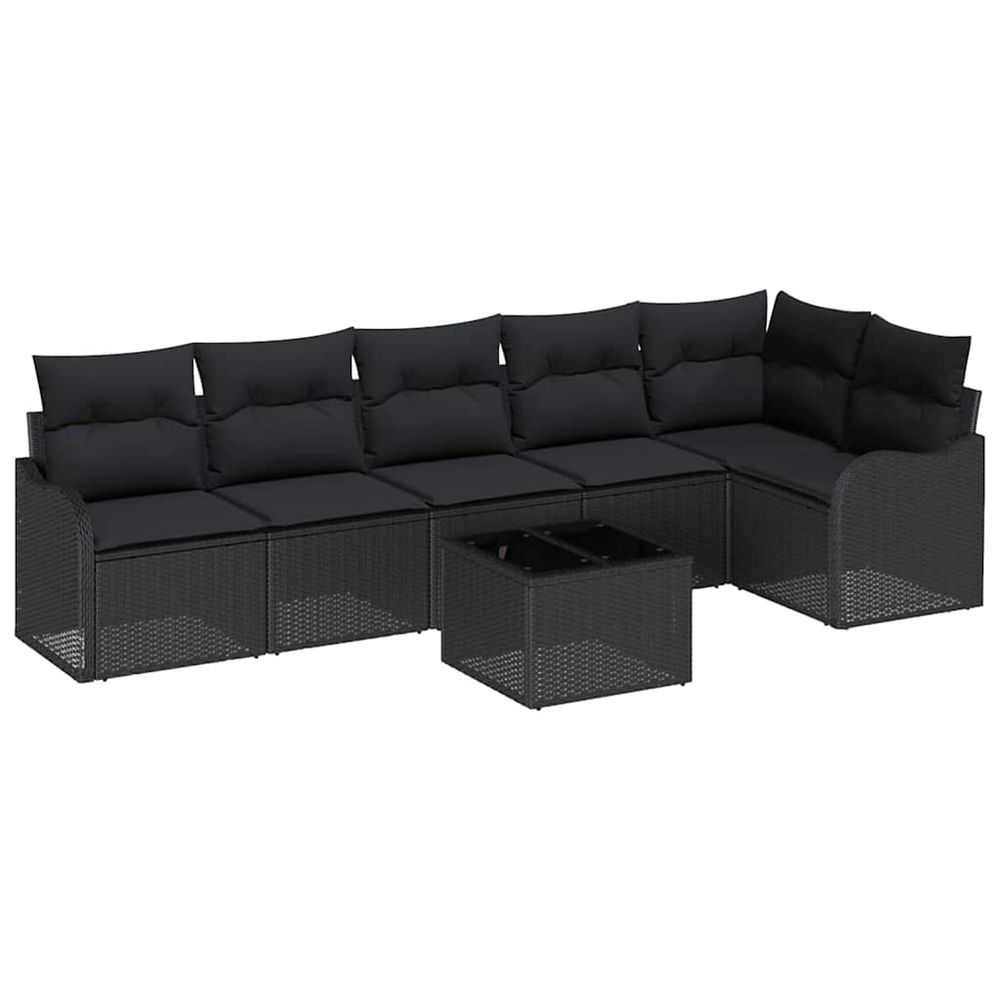 Ensemble de canapé de jardin 7 pc beige polyrotin
