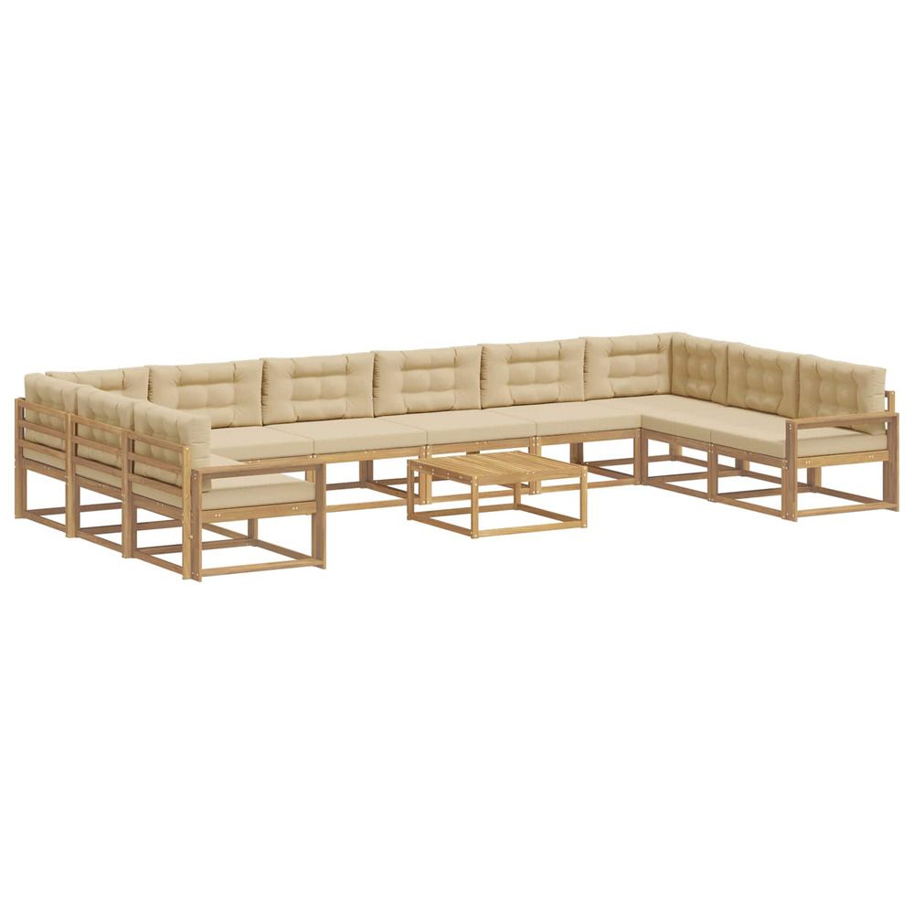 Ensemble de canapés d'extérieur 11 pc blanc et beige