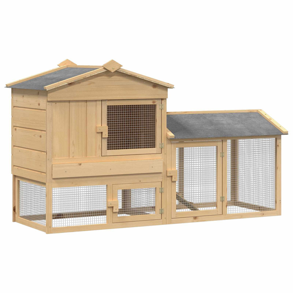 Poulailler 2 pcs marron bois de pin massif