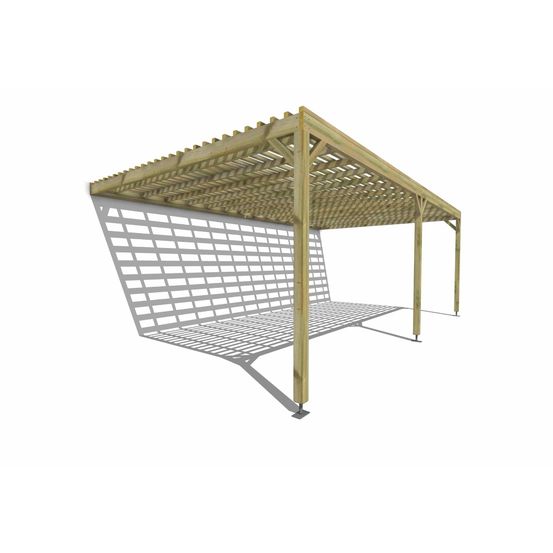 Pergola bois • 7m x 4m • adossée • sens profondeur • lattage bois • livraison comprise