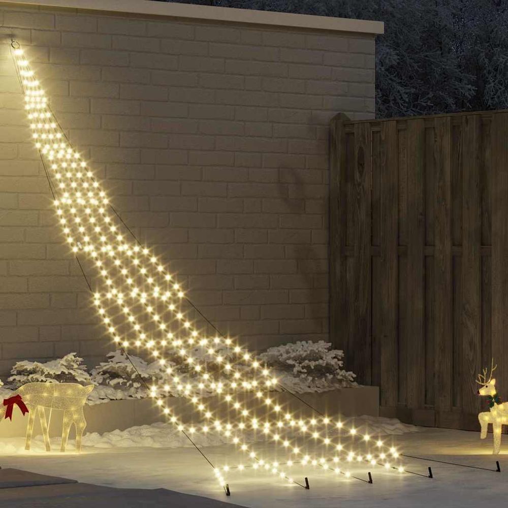 Arbre de noël géant led métal pour jardin extérieur blanc chaud 500 cm
