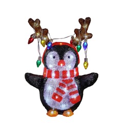 Luca lighting éclairage de noël extérieur pingouin - l32 x l21 x h42 cm - multicolore