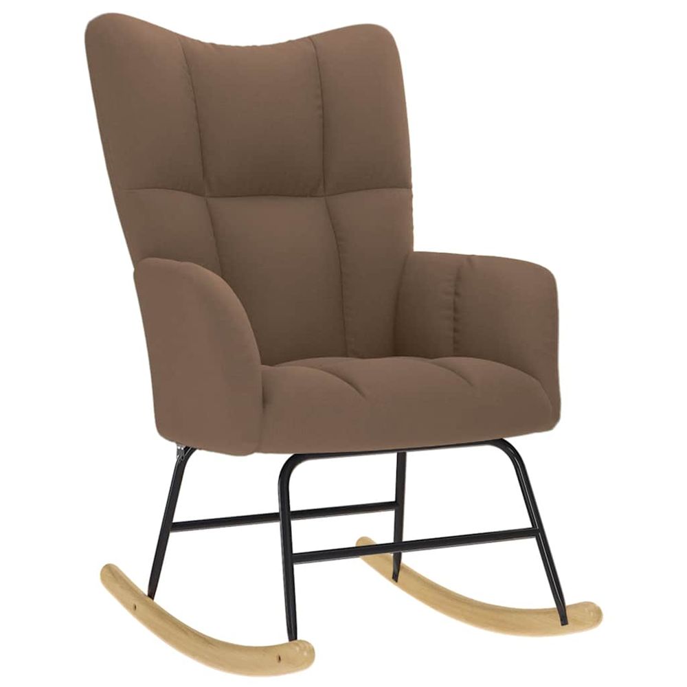 Chaise à bascule marron tissu