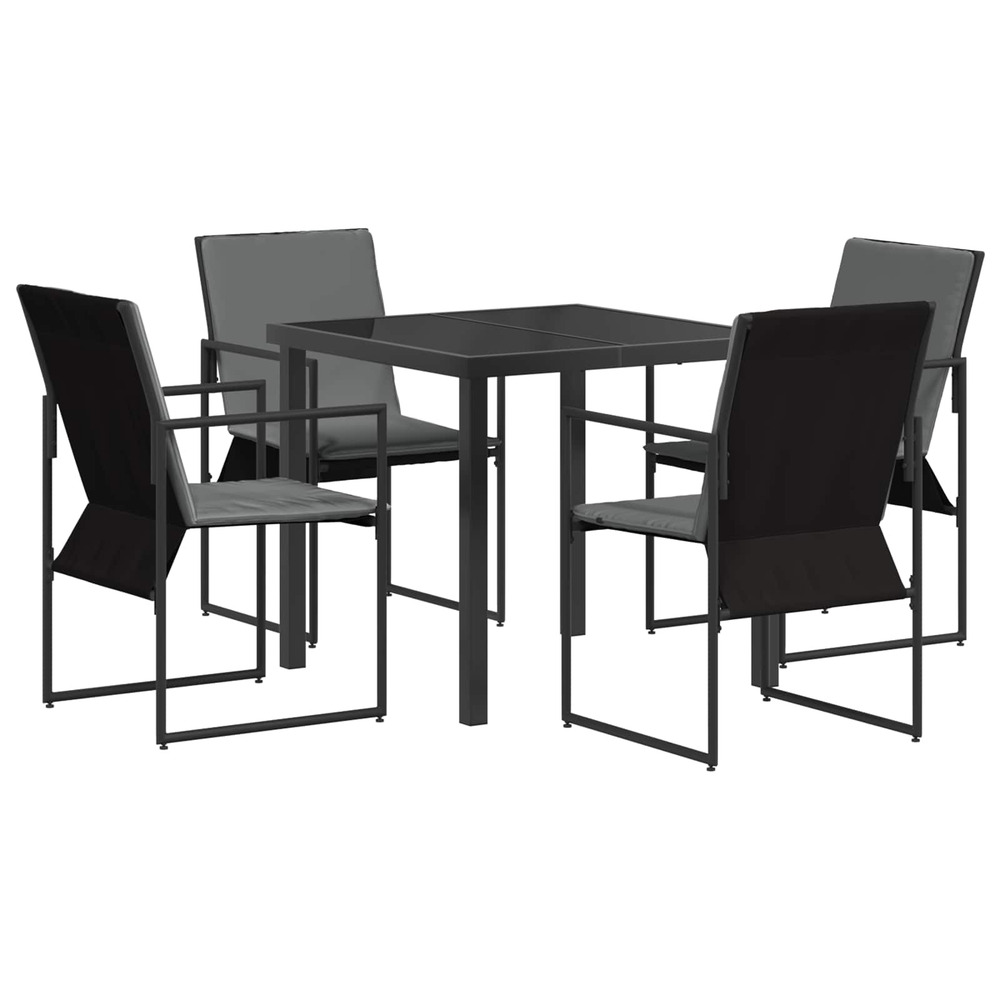 Ensemble de salle à manger pour jardin 5 pcs noir et anthracite