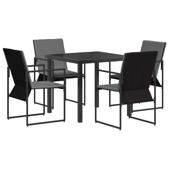 Ensemble de salle à manger pour jardin 5 pcs noir et anthracite