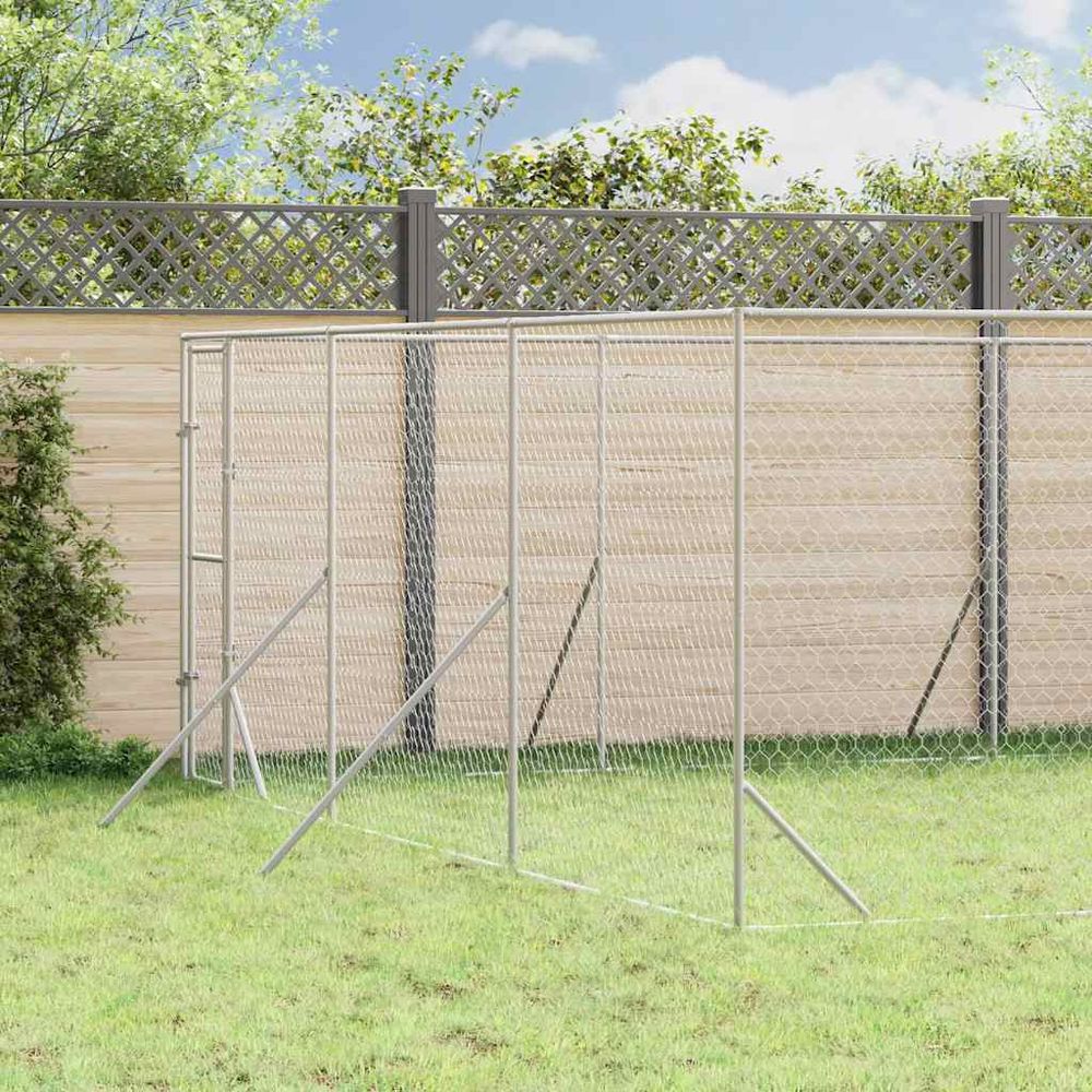 Chenil extérieur acier galvanisé pour chiens et animaux jardin 6x10x2 m