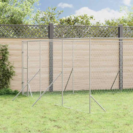 Chenil extérieur acier galvanisé pour chiens et animaux jardin 6x10x2 m