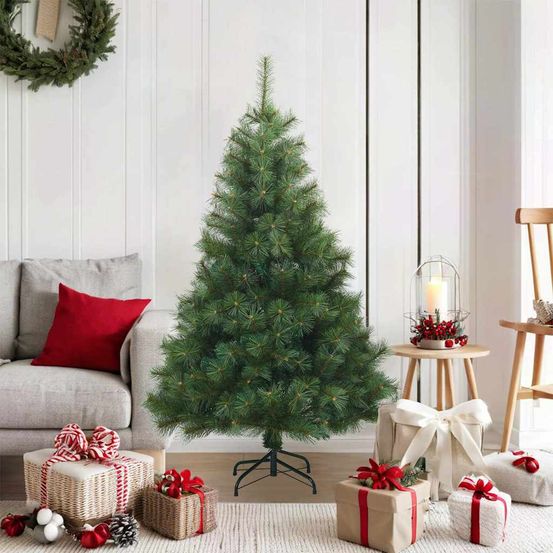 Sapin de noël artificiel pvc et acier à montage facile pour fêtes vert 120 cm
