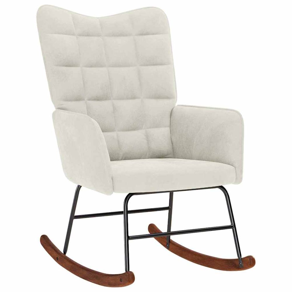 Chaise à bascule crème velours