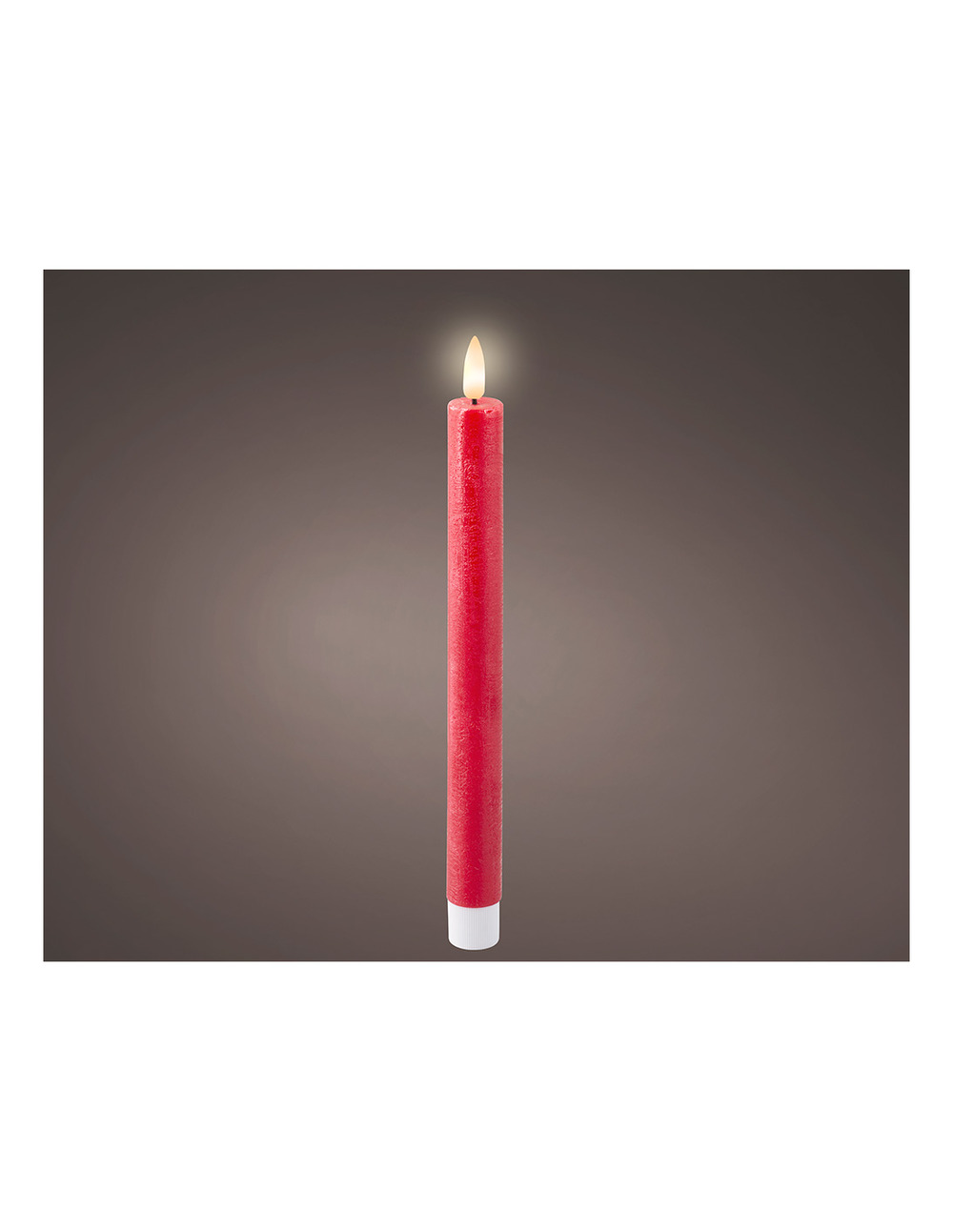 Pack de 2 unités de bougie rouge, ø2,2x24,5cm. Lumineo