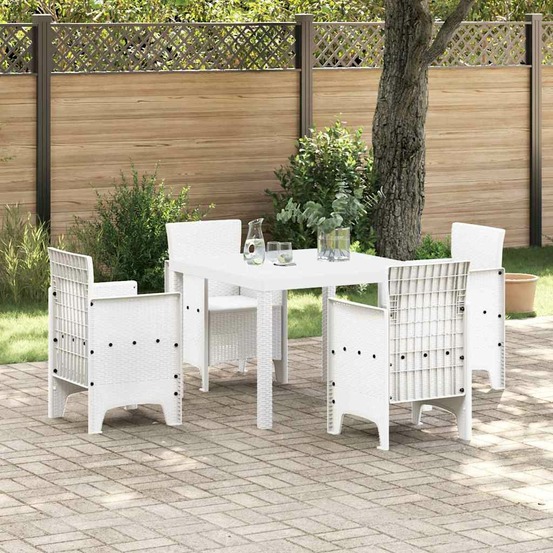 Table de jardin blanc 100 x 100 x 73 cm polyrotin