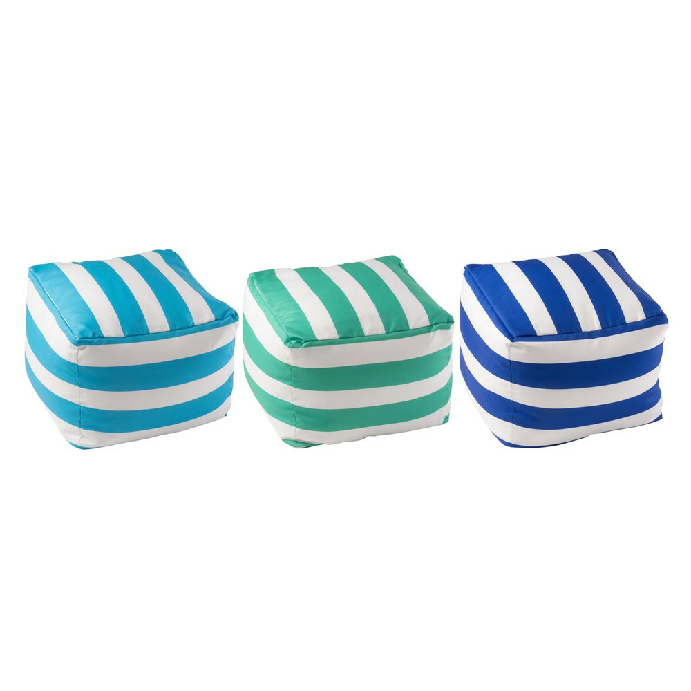 Lot de 3 poufs à rayures 
