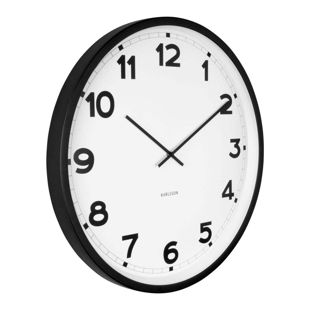 Horloge ronde en métal new classic 60 cm noir et blanc