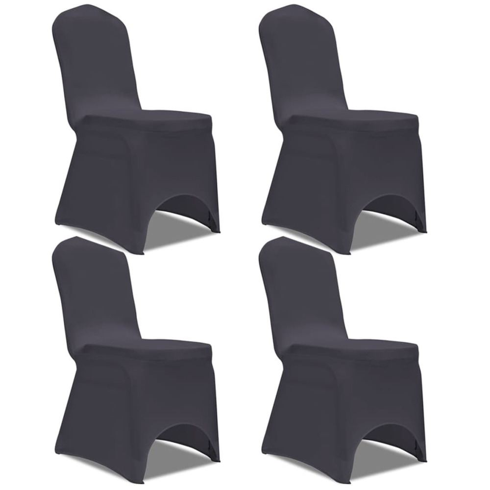 Housse de chaise extensible 4 pcs anthracite