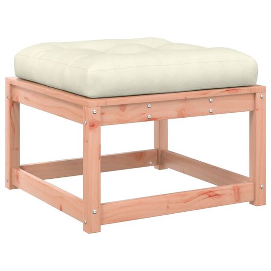 Repose-pied de jardin avec coussins bois massif douglas