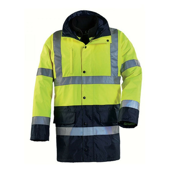 Parka 4en1 haute visibilité hiway jaune fluo bleu marine t3xl coverguard 70554xxxl