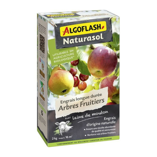 Engrais longue durée arbres fruitiers - algoflash naturasol - 2kg