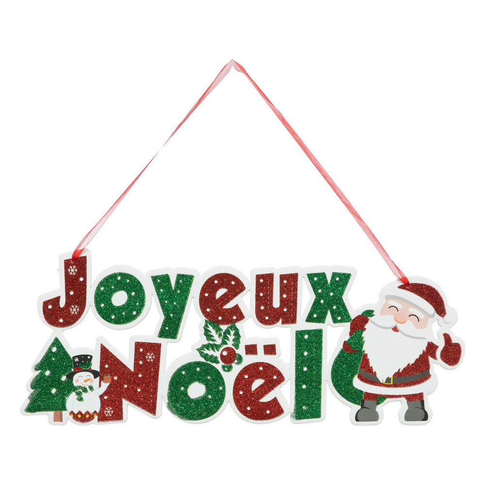 Déco de noël à suspendre pancarte joyeux noël l 45 cm