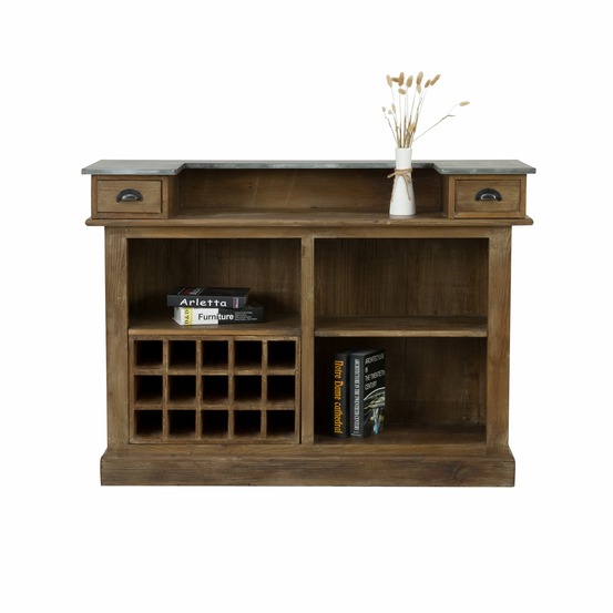 Spritz-meuble de bar en bois de cèdre recyclé et métal