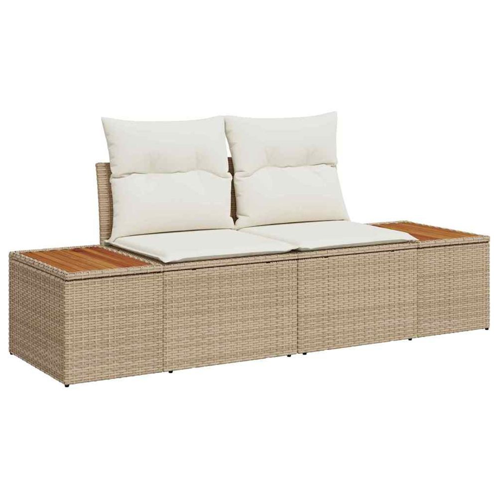 Canapé de jardin beige 184 x 62 x 85cm polyrotin