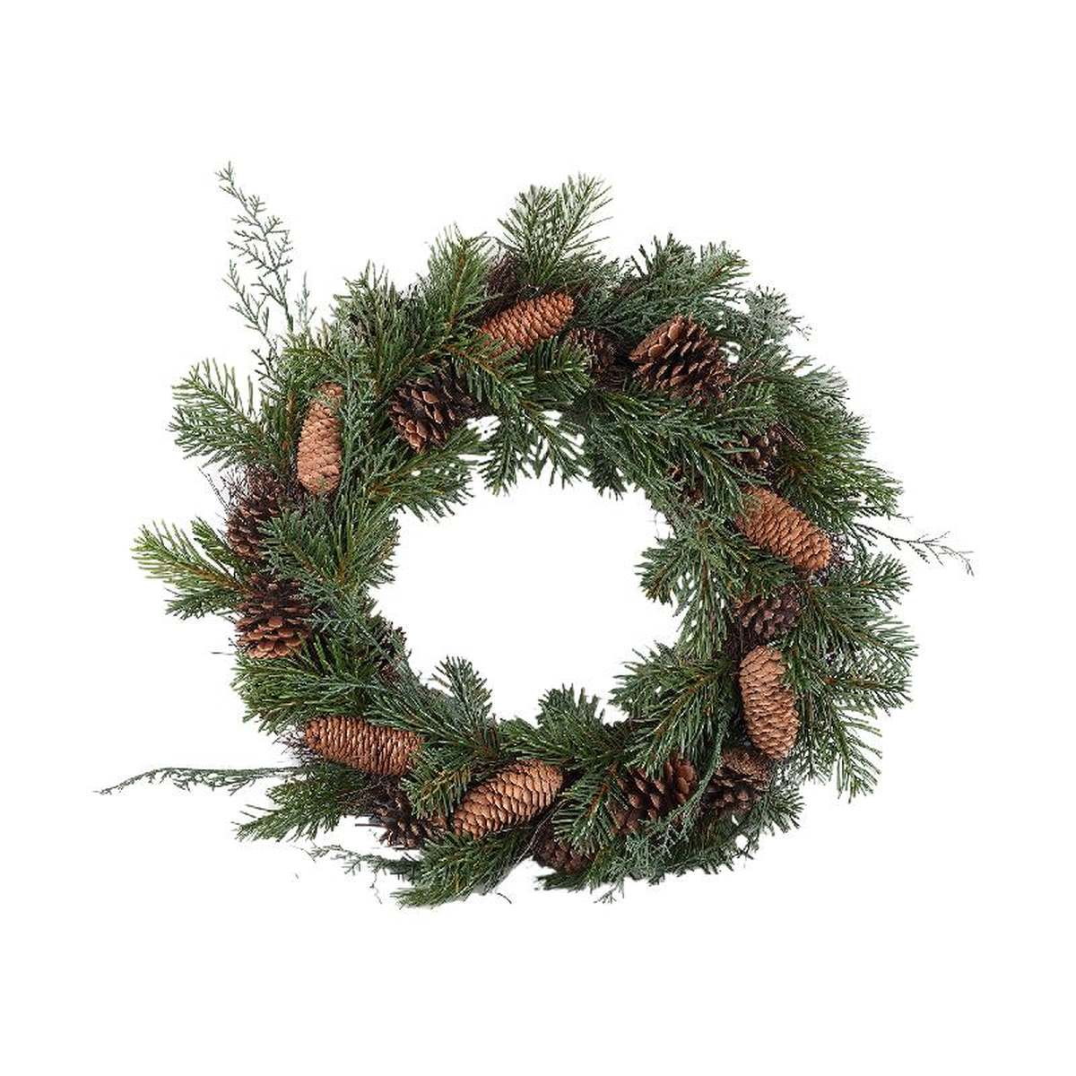 Ptmd couronne de noël wreath - 46x10x46 cm - pe - marron