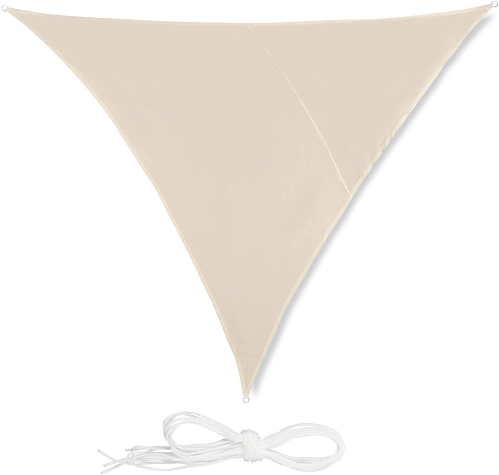 Voile d'ombrage triangle 4 x 4 x 4 m beige