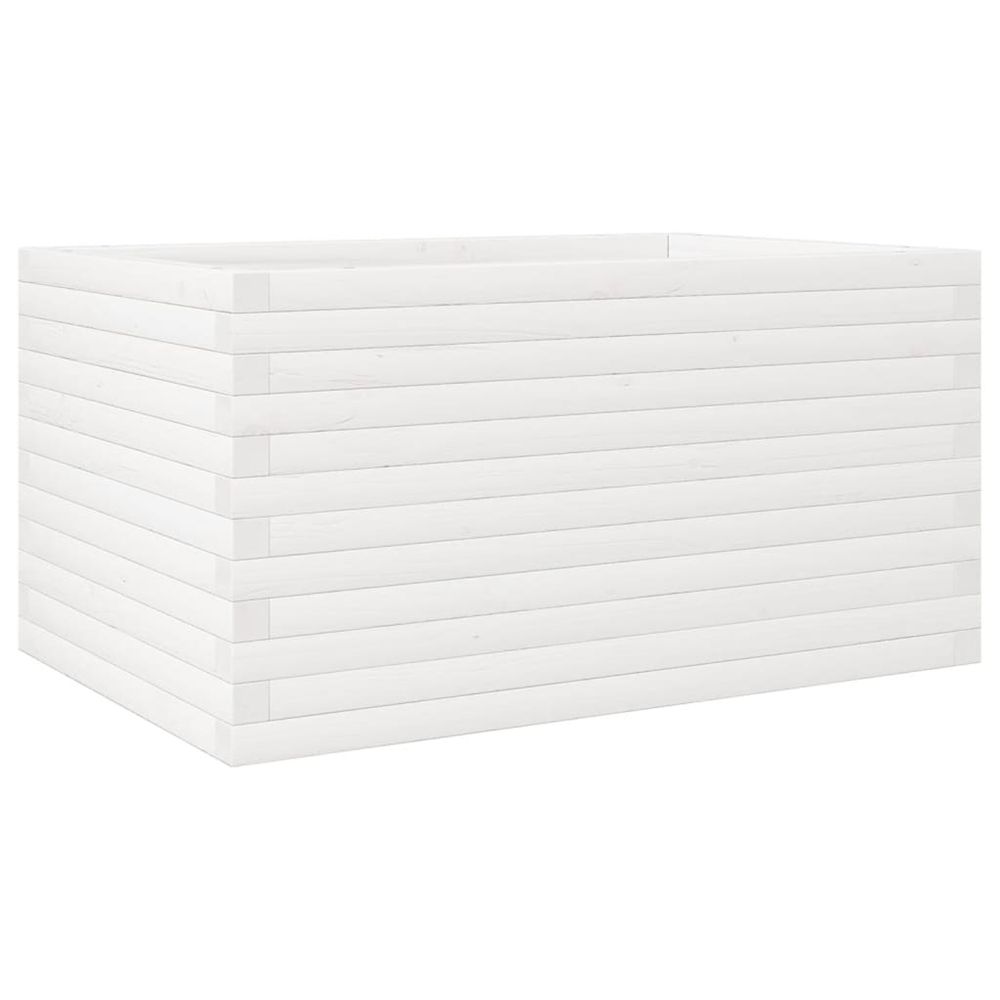 Jardinière d'extérieur blanc 90x60x46 cm bois de pin massif