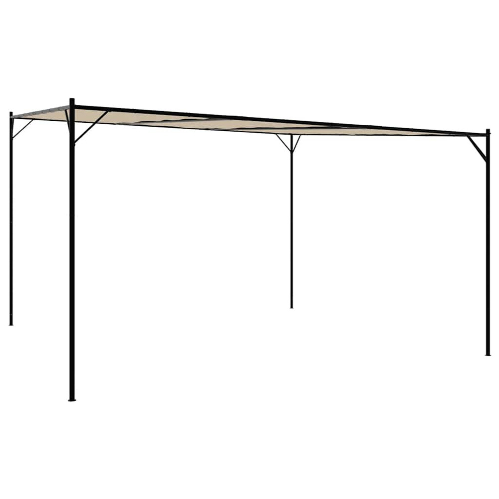 Belvédère beige 4x4 m 180 g/m² tissu et acier