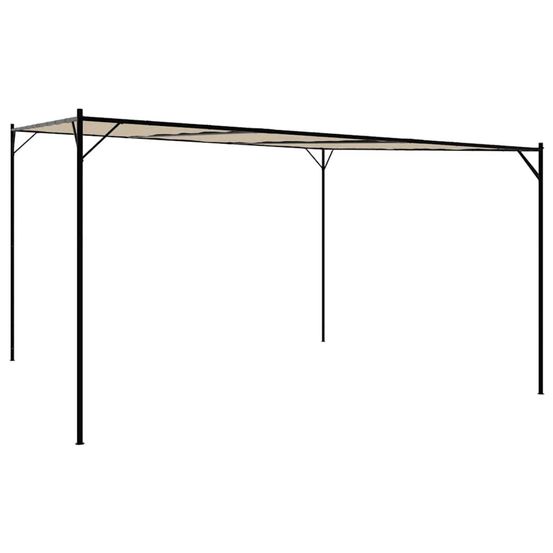 Belvédère beige 4x4 m 180 g/m² tissu et acier