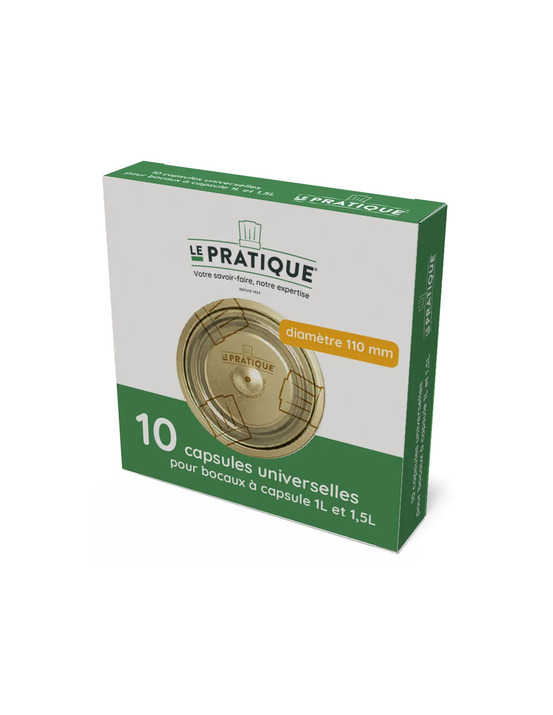 10 capsules universelles pour bocaux ø110 mm - le pratique