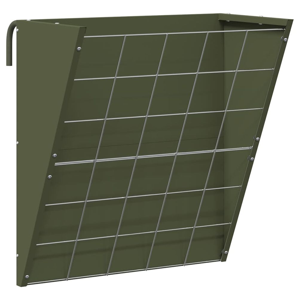 Râtelier à foin suspendu vert olive 61 x 33 x 66 cm 5 kg
