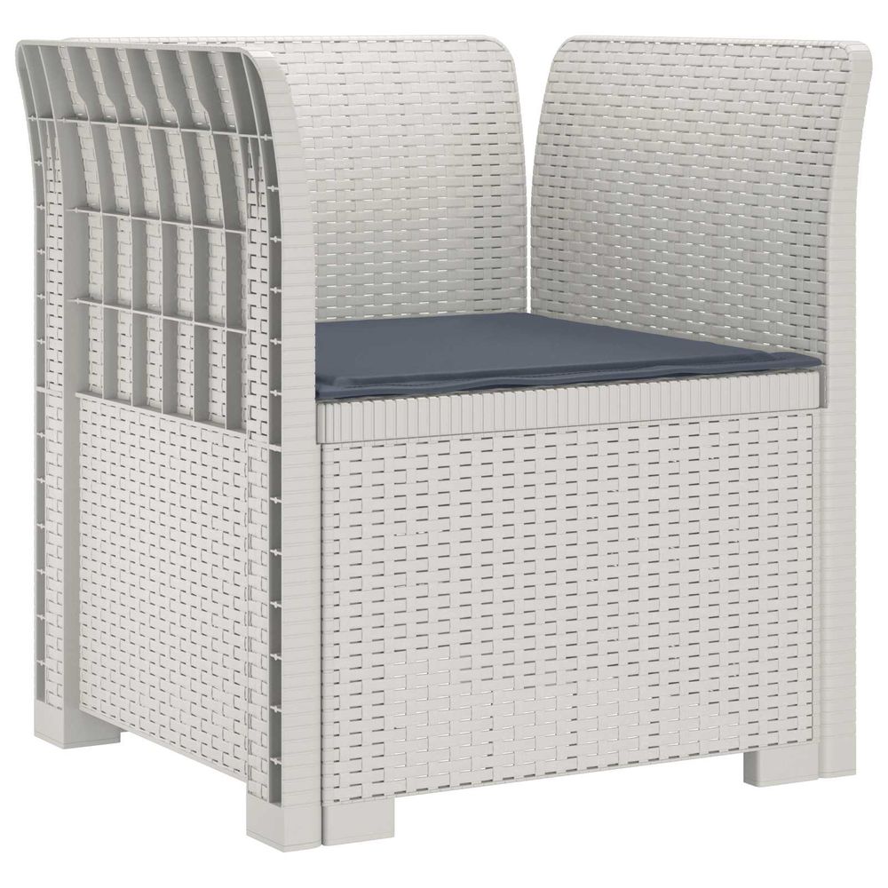 Fauteuil 1 place avec coussin look rotin pp blanc
