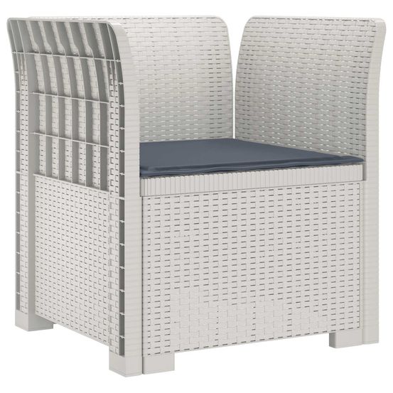 Fauteuil 1 place avec coussin look rotin pp blanc