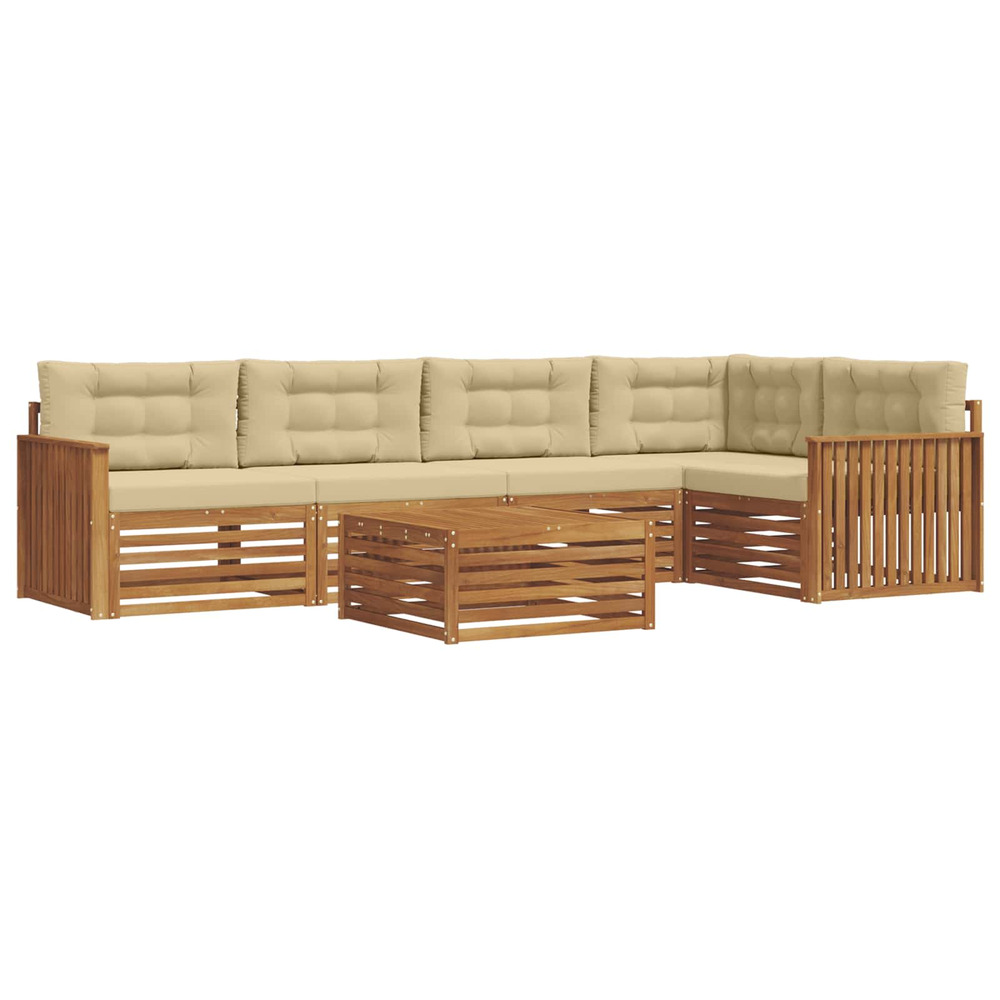 Ensemble de canapés d'extérieur 6 pcs naturel et beige