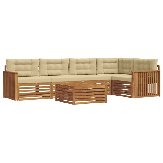 Ensemble de canapés d'extérieur 6 pcs naturel et beige