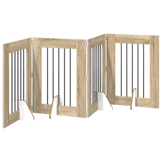 Porte de chien pliable avec supports 4 pc chêne sonoma 241 cm