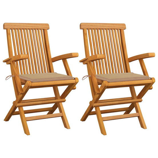 Chaises de jardin avec coussins beige