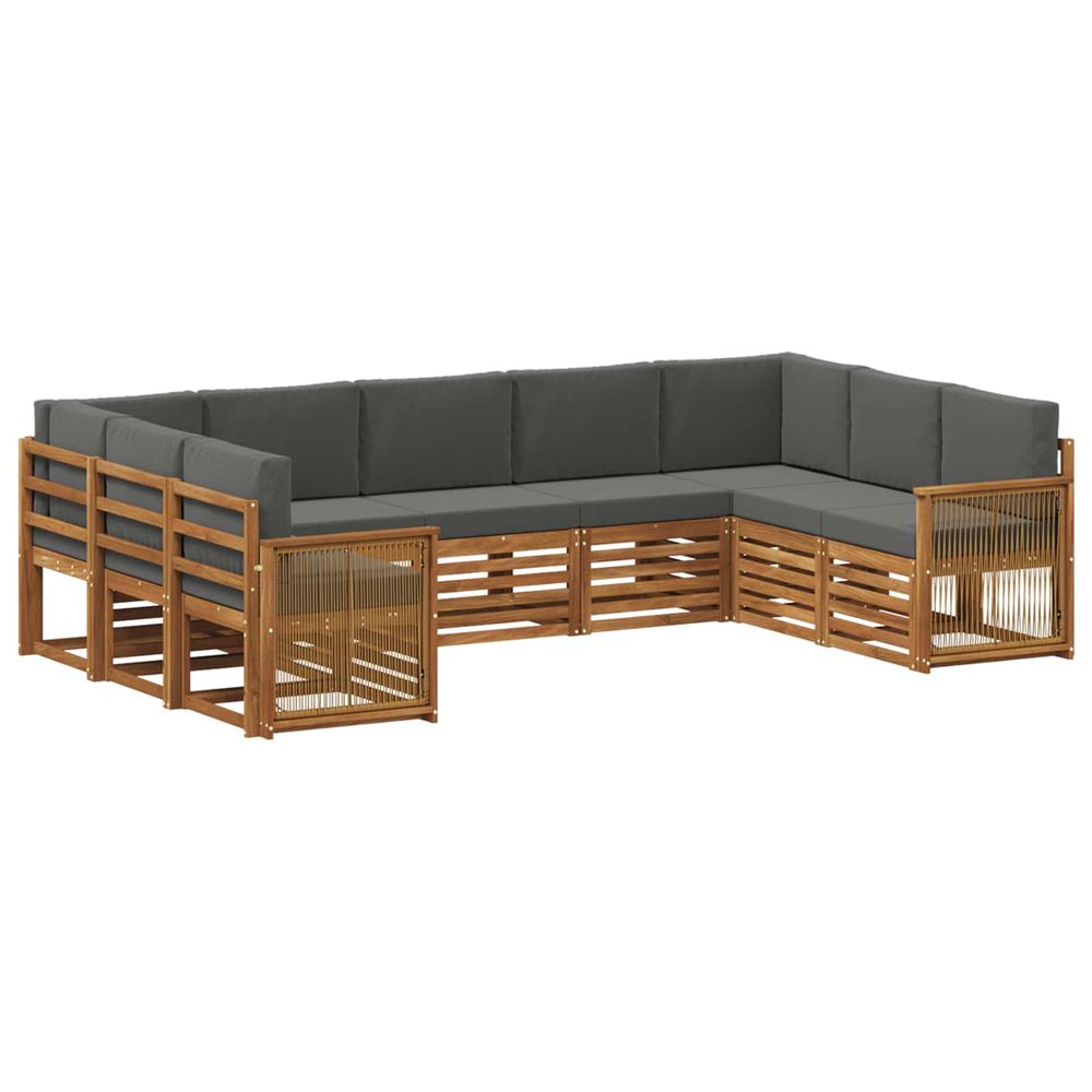 Ensemble de canapés d'extérieur 7 pc naturel et anthracite