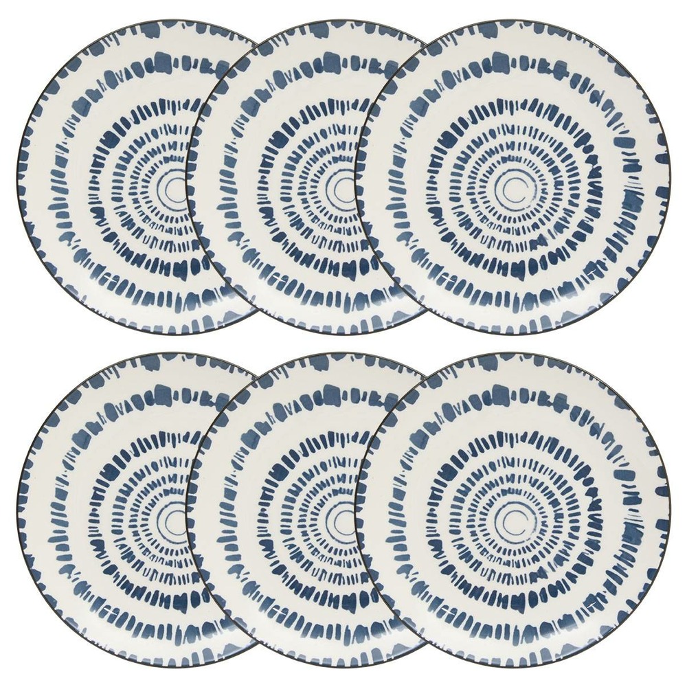 Lot de 6 assiette dessert umami d19cm rayon bleu