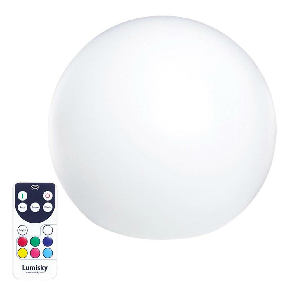 Boule lumineuse sans fil bobby multicolore polyéthylène d30cm