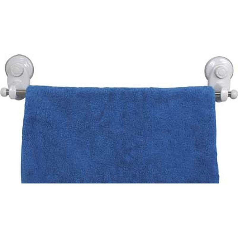 Porte serviettes abs/pvc 1 barre acier inoxydable sur ventouses - blanc